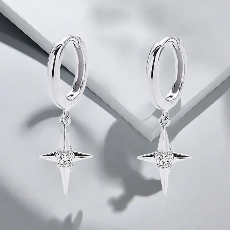 QIANFANGDAHUANGYE Zircon Earrings Unisex-9