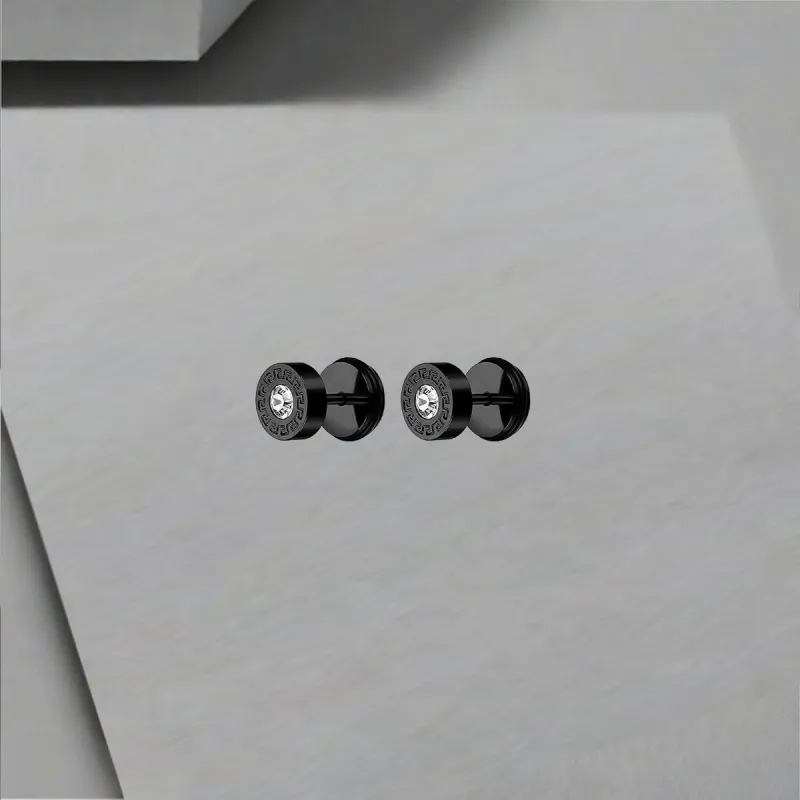 QIANFANGDAHUANGYE Zircon Stud Earrings Men's-8