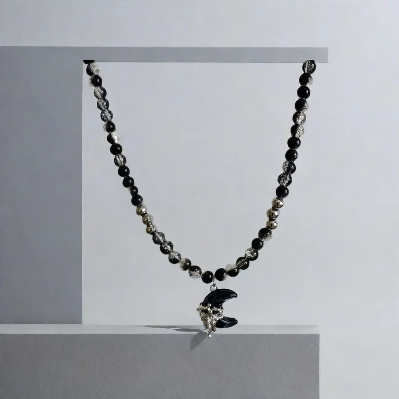 QIANFANGDAHUANGYE Alloy Glass Necklaces Women's-5