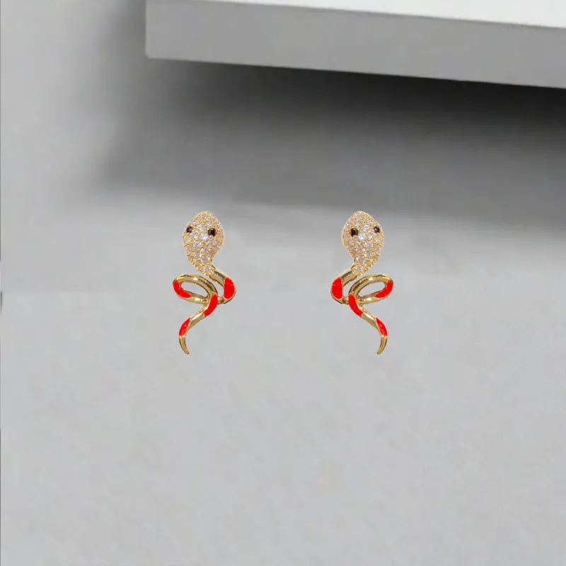 QIANFANGDAHUANGYE Zircon Stud Earrings Women's-4