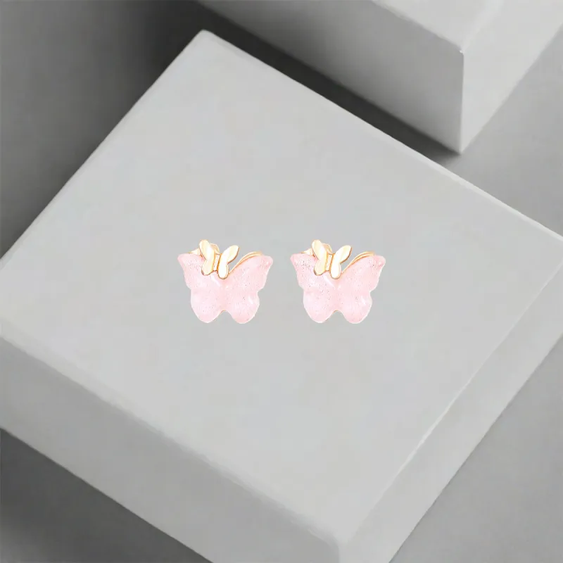 QIANFANGDAHUANGYE Resin S925 Sterling Silver Stud Earrings Women's-3