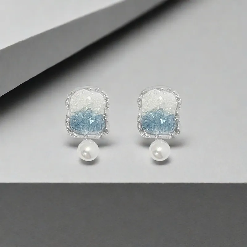 QIANFANGDAHUANGYE Alloy S 925 Sterling Silver Stud Stud Earrings Women's-3