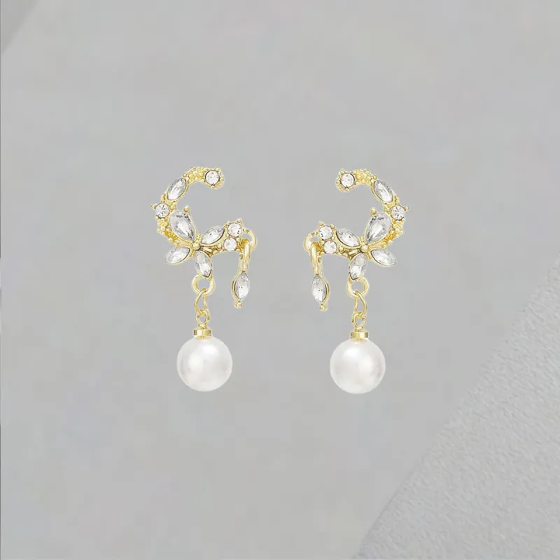 QIANFANGDAHUANGYE Zircon Earrings Women's-3