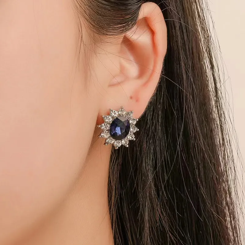 QIANFANGDAHUANGYE Zircon Stud Earrings Women's-1