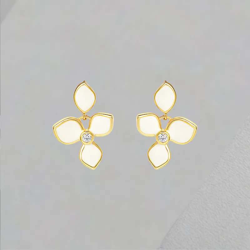 QIANFANGDAHUANGYE Zircon Earrings Women's-3