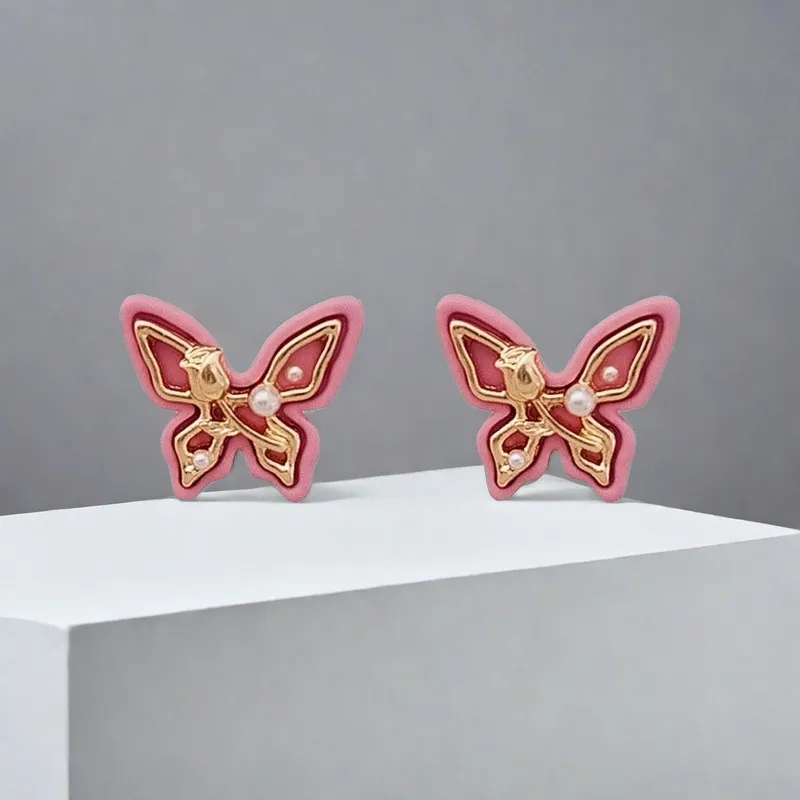 QIANFANGDAHUANGYE Faux Pearl Stud Earrings Women's-5