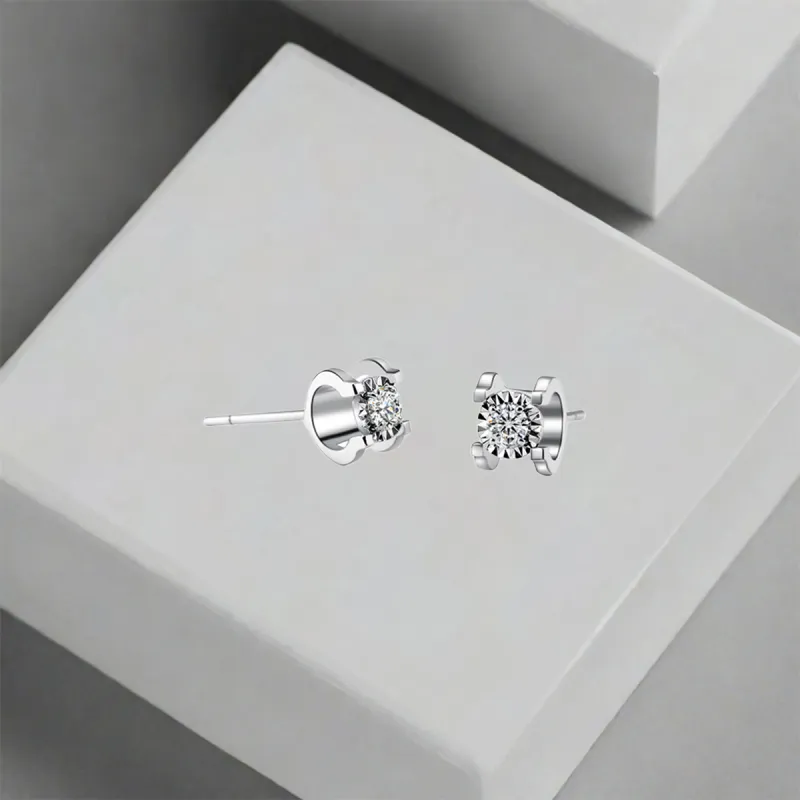 QIANFANGDAHUANGYE Zircon Stud Earrings Unisex-2
