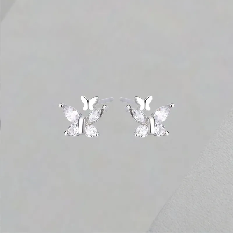 QIANFANGDAHUANGYE 925 Sterling Silver, Alloy Stud Earrings Women's-4