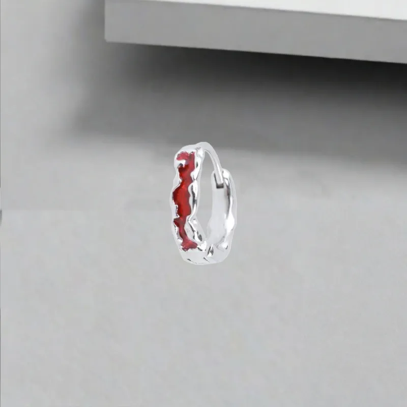 QIANFANGDAHUANGYE Oil Drip Earrings Unisex-3