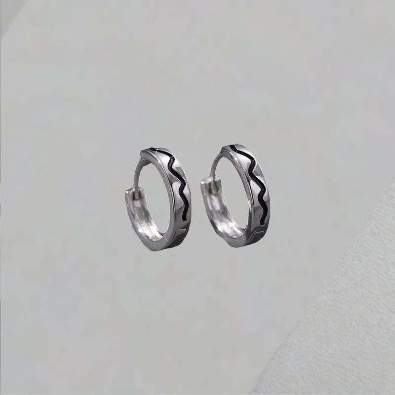 QIANFANGDAHUANGYE Titanium Steel Earrings Men's-5