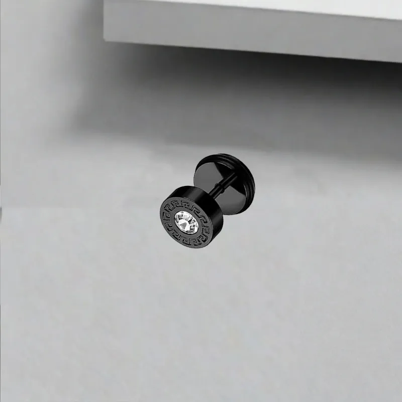 QIANFANGDAHUANGYE Zircon Stud Earrings Men's-3