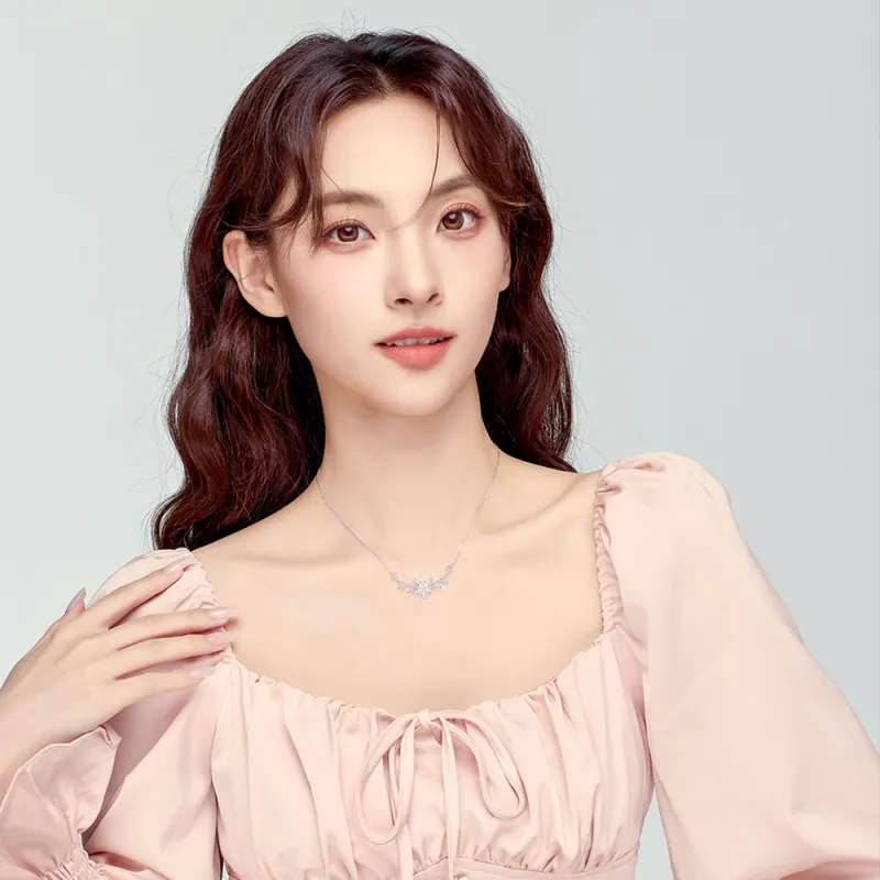 QIANFANGDAHUANGYE White Gold Plated Necklaces Women's-1