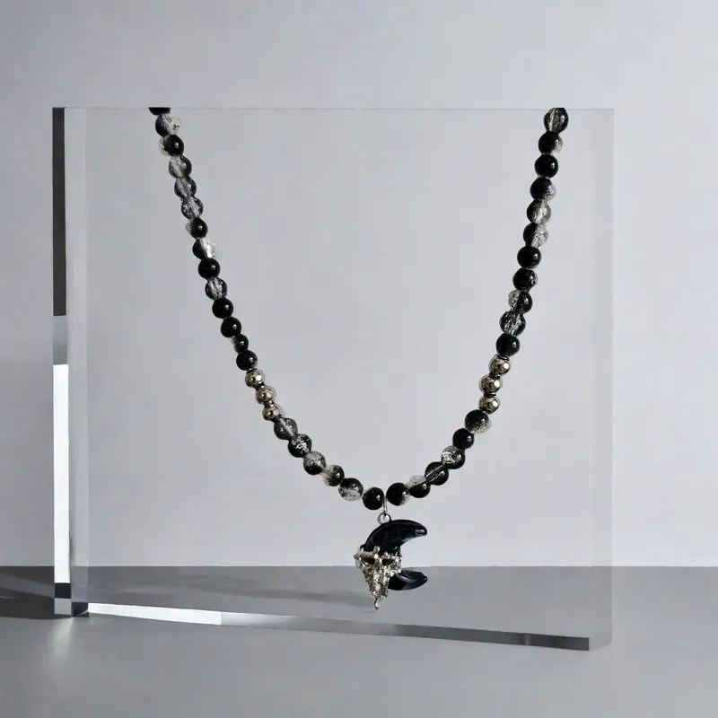 QIANFANGDAHUANGYE Alloy Glass Necklaces Women's-3
