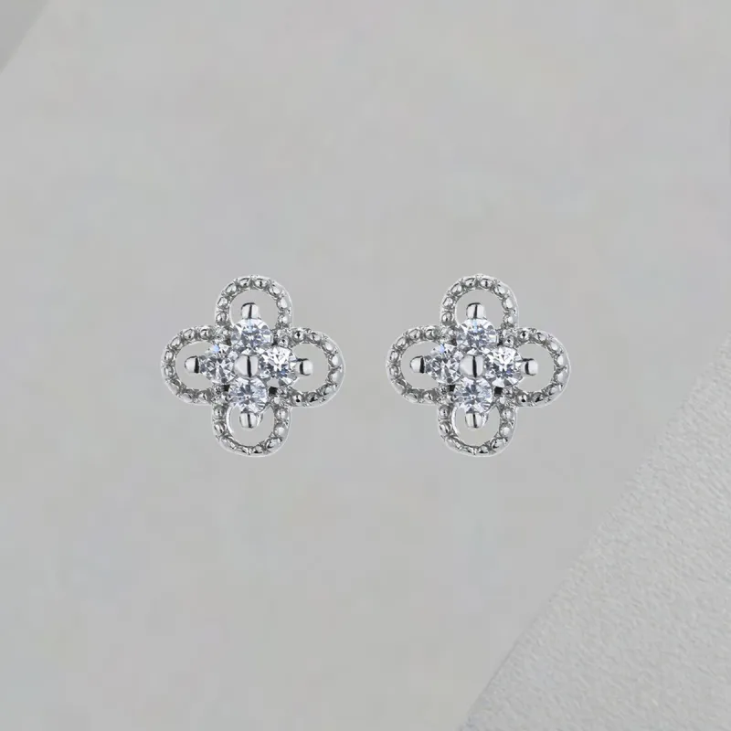 QIANFANGDAHUANGYE Zircon Stud Earrings Women's-3