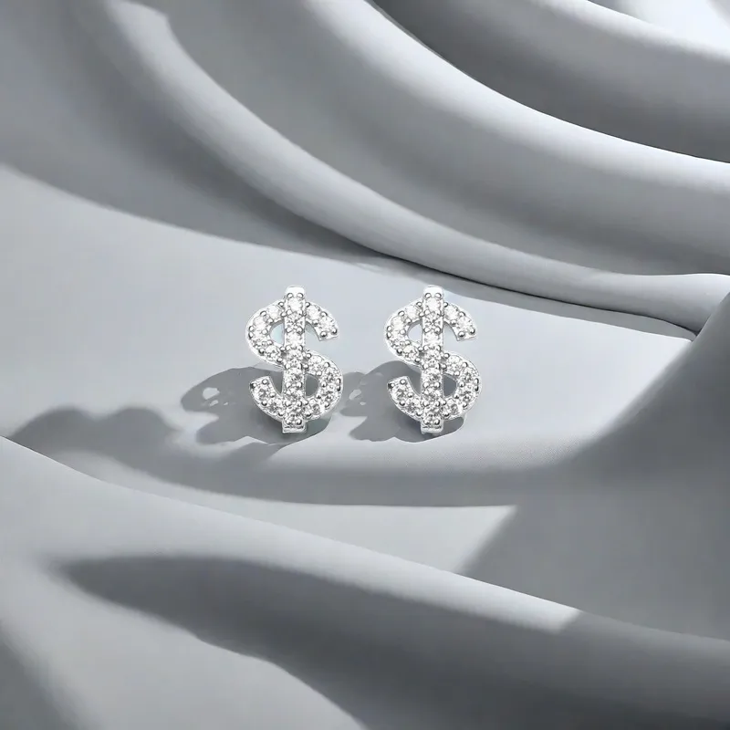 QIANFANGDAHUANGYE Zircon Stud Earrings Women's-4