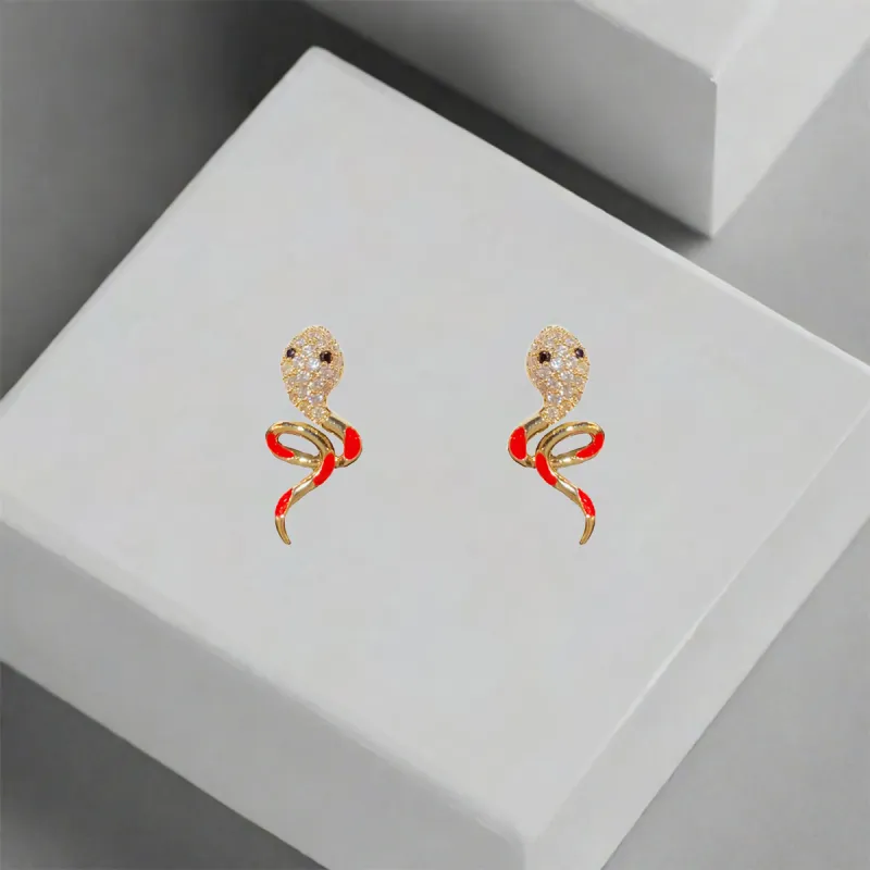 QIANFANGDAHUANGYE Zircon Stud Earrings Women's-5