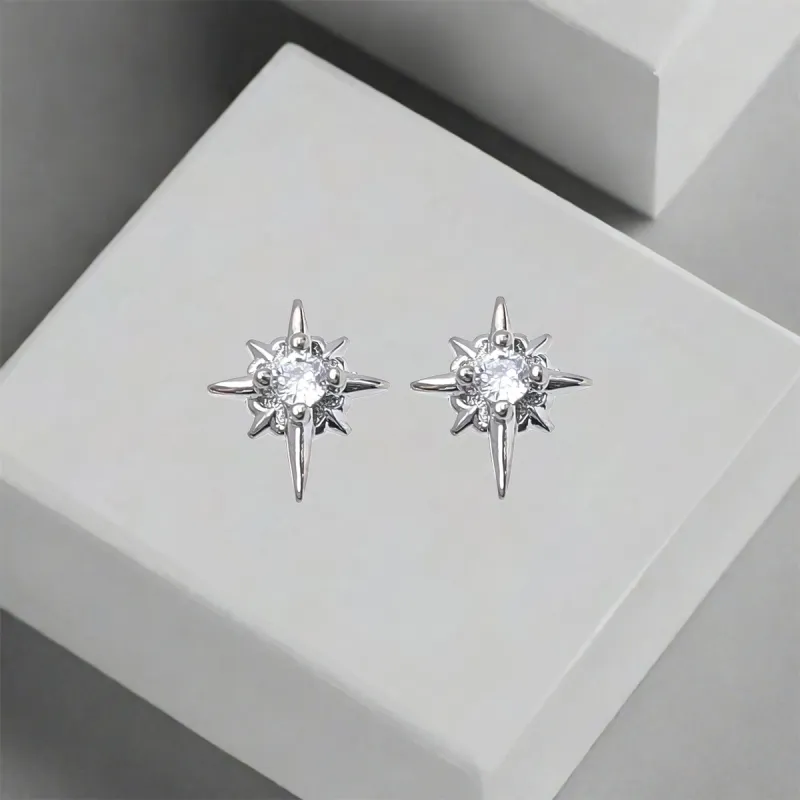 QIANFANGDAHUANGYE Zircon Stud Earrings Unisex-4