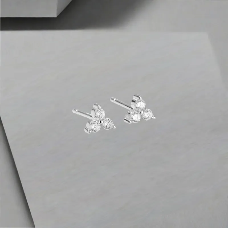 QIANFANGDAHUANGYE S925 Sterling Silver Stud With Zircon Stud Earrings Women's-3