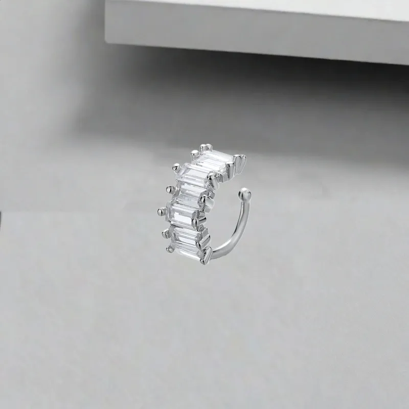QIANFANGDAHUANGYE Zircon Clip On Earrings Unisex-2