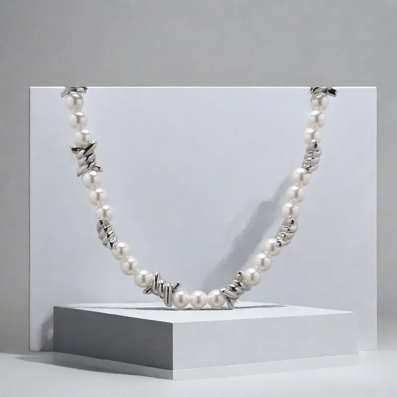 QIANFANGDAHUANGYE Titanium Steel Necklaces Unisex-5
