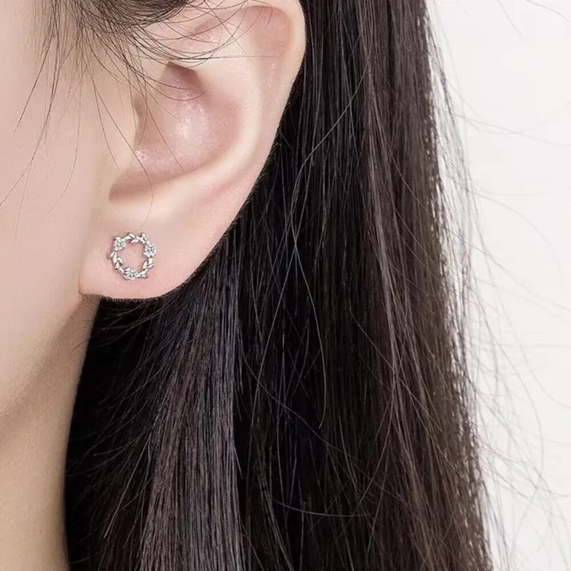 QIANFANGDAHUANGYE Zircon Stud Earrings Women's-1