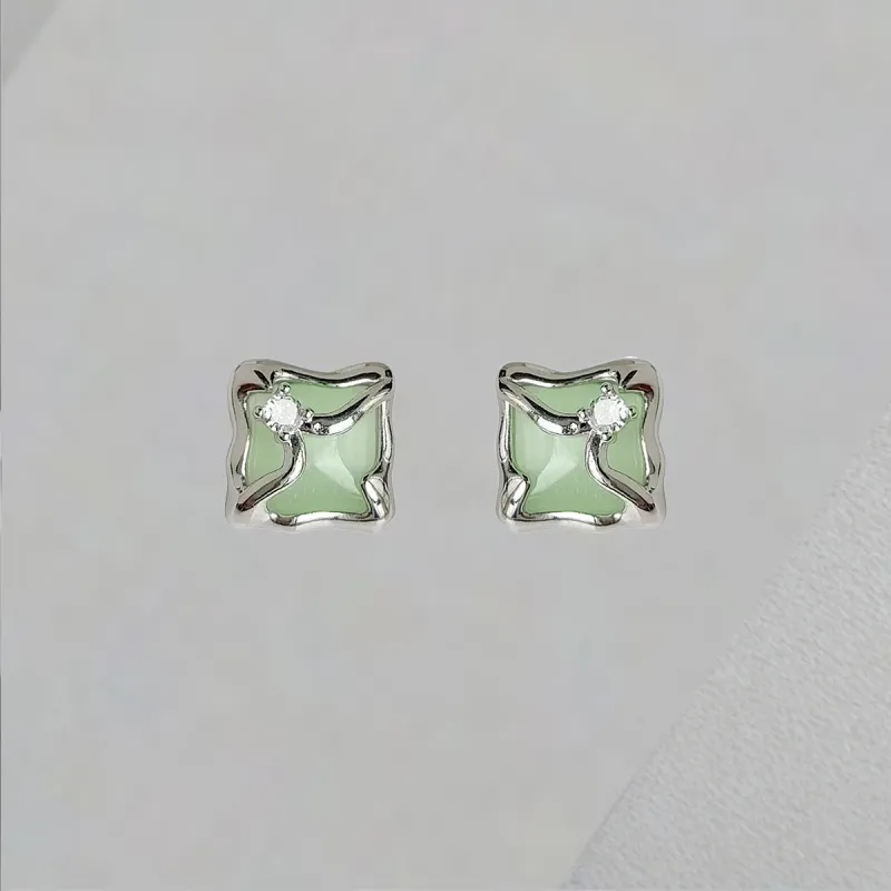 QIANFANGDAHUANGYE Zircon Stud Earrings Women's-2
