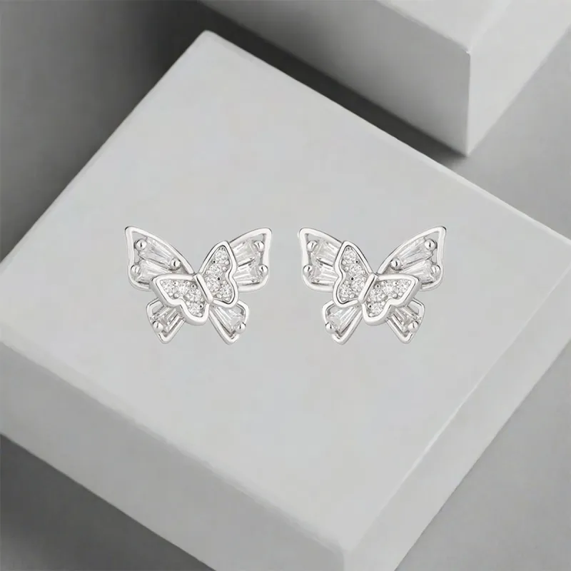 QIANFANGDAHUANGYE Zircon Alloy Stud Earrings Women's-4