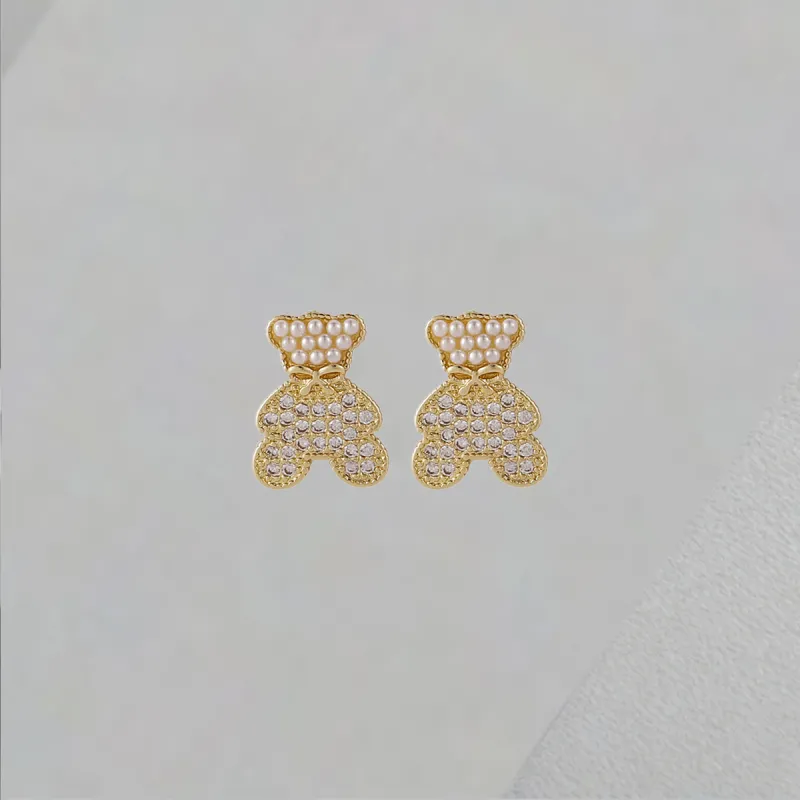 QIANFANGDAHUANGYE Zircon S925 Silver Stud Earrings Women's-2