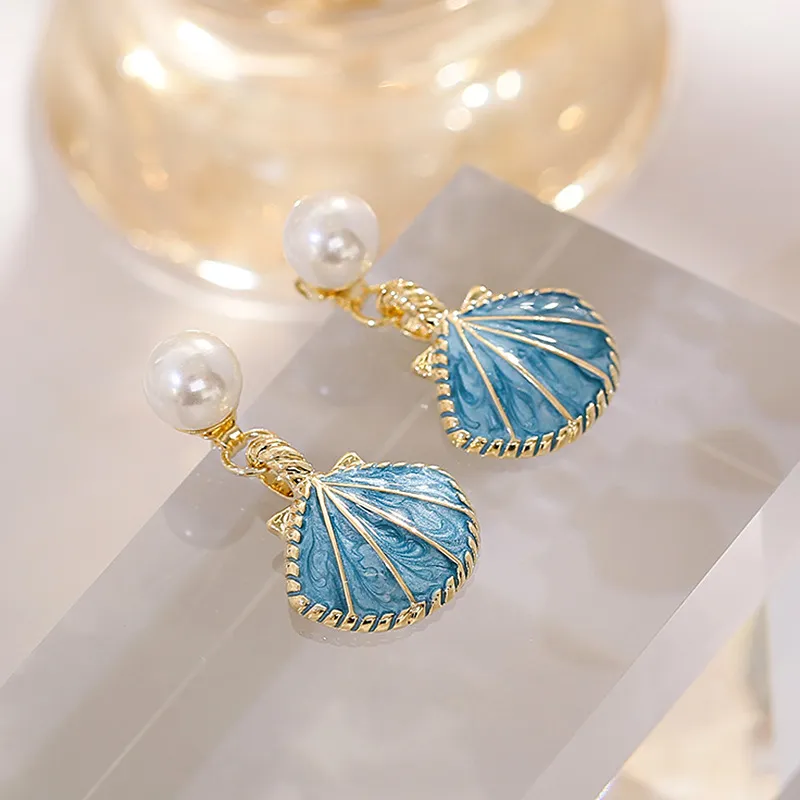 QIANFANGDAHUANGYE Oil Drip Earrings Women's-2