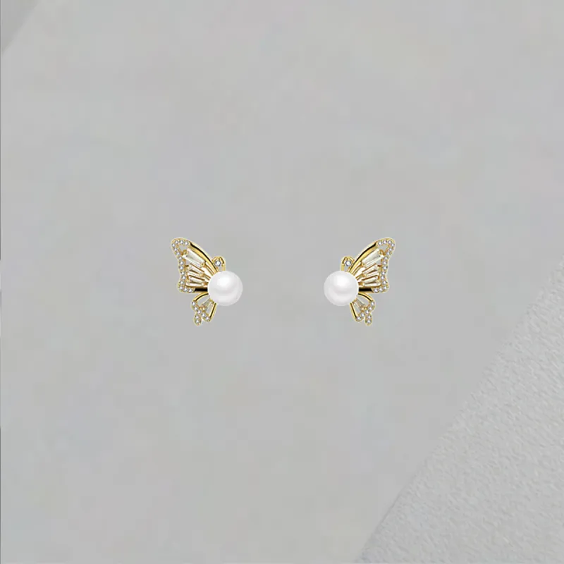 QIANFANGDAHUANGYE Zircon Stud Earrings Women's-3