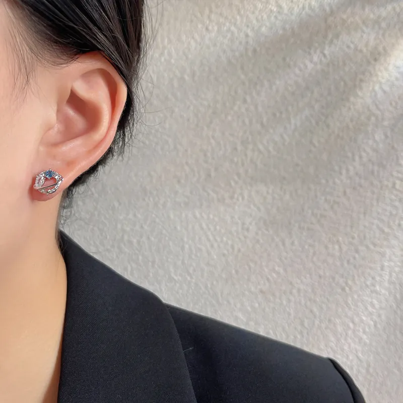 QIANFANGDAHUANGYE Zircon Stud Earrings Women's-1