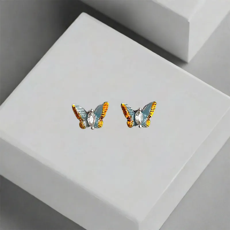 QIANFANGDAHUANGYE Zircon S925 Sterling Silver Stud Earrings Women's-2