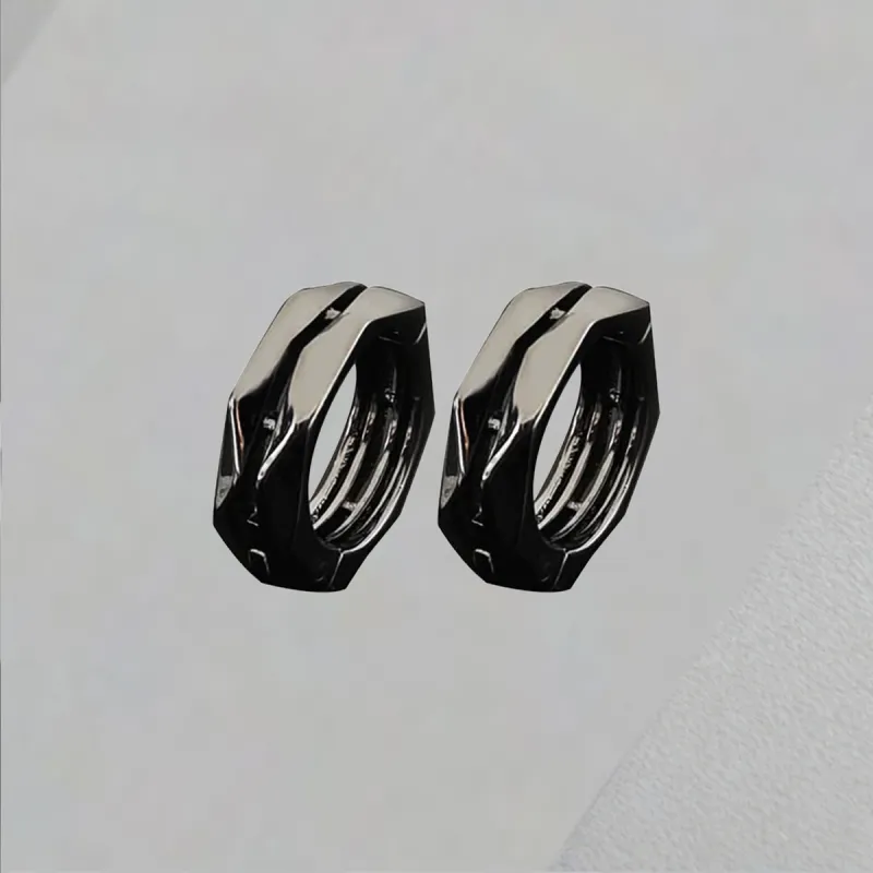QIANFANGDAHUANGYE Titanium Steel Clip On Earrings Men's-7