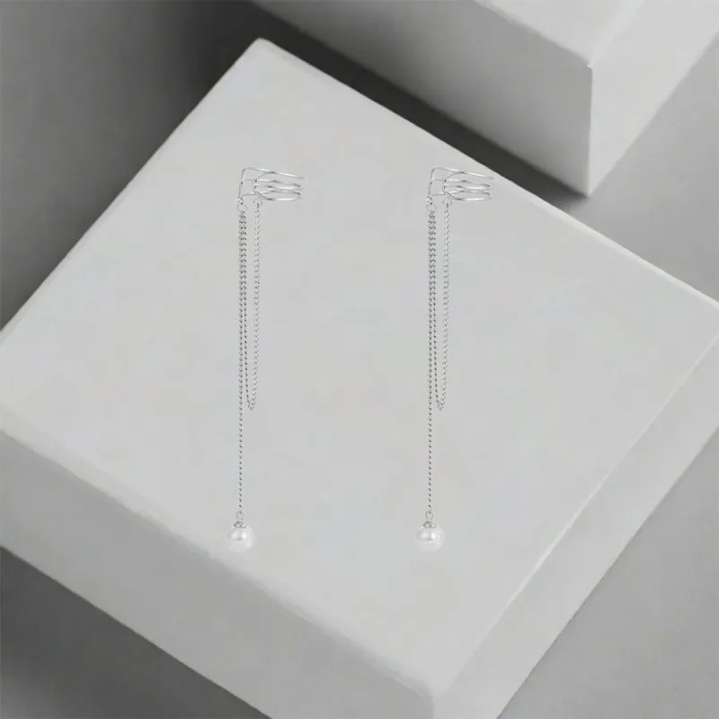QIANFANGDAHUANGYE Titanium Steel Clip On Earrings Women's-6