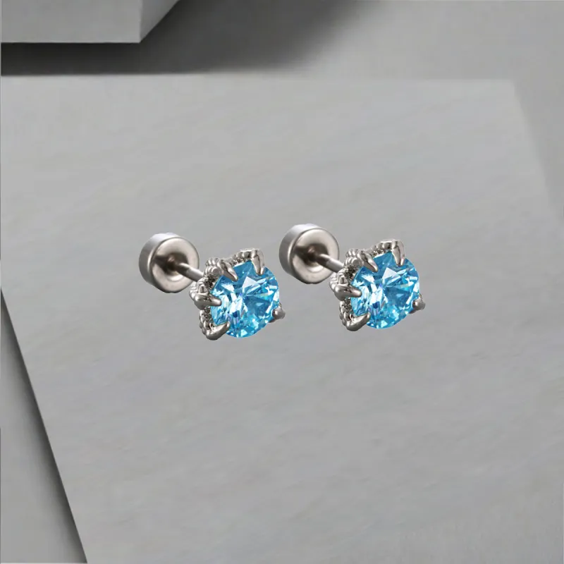 QIANFANGDAHUANGYE Zircon Stud Earrings Unisex-4
