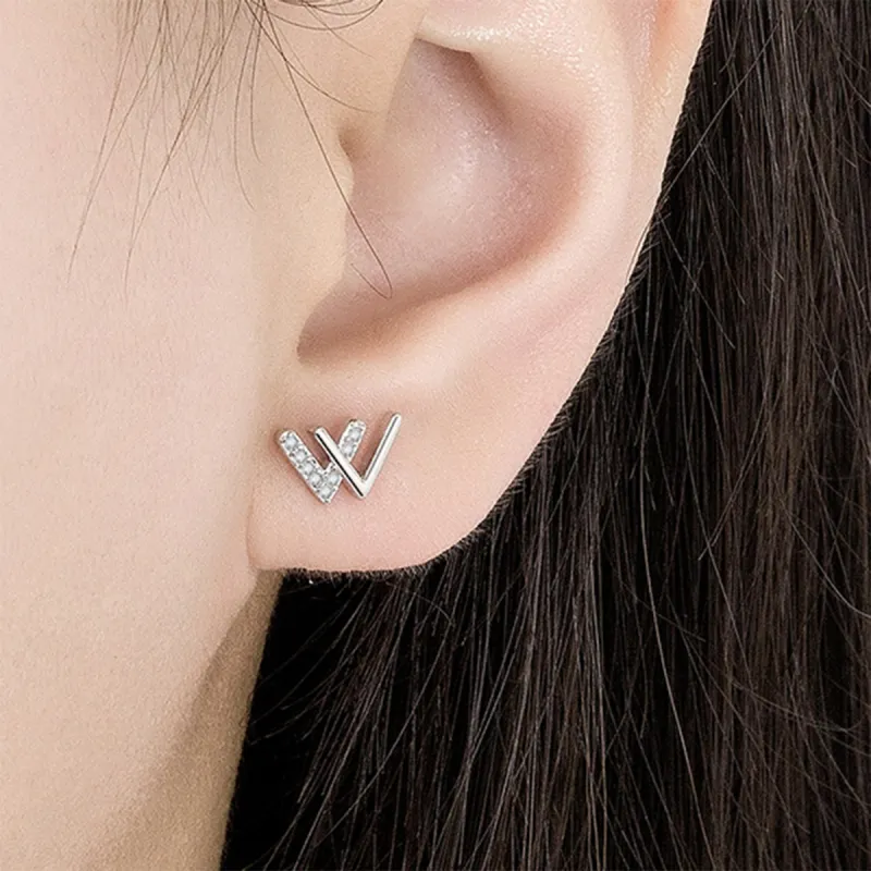 QIANFANGDAHUANGYE Zircon Stud Earrings Women's-1