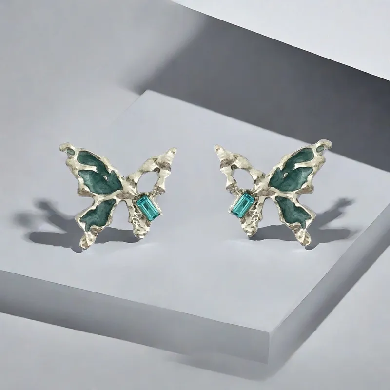 QIANFANGDAHUANGYE Oil Drip Stud Earrings Women's-5