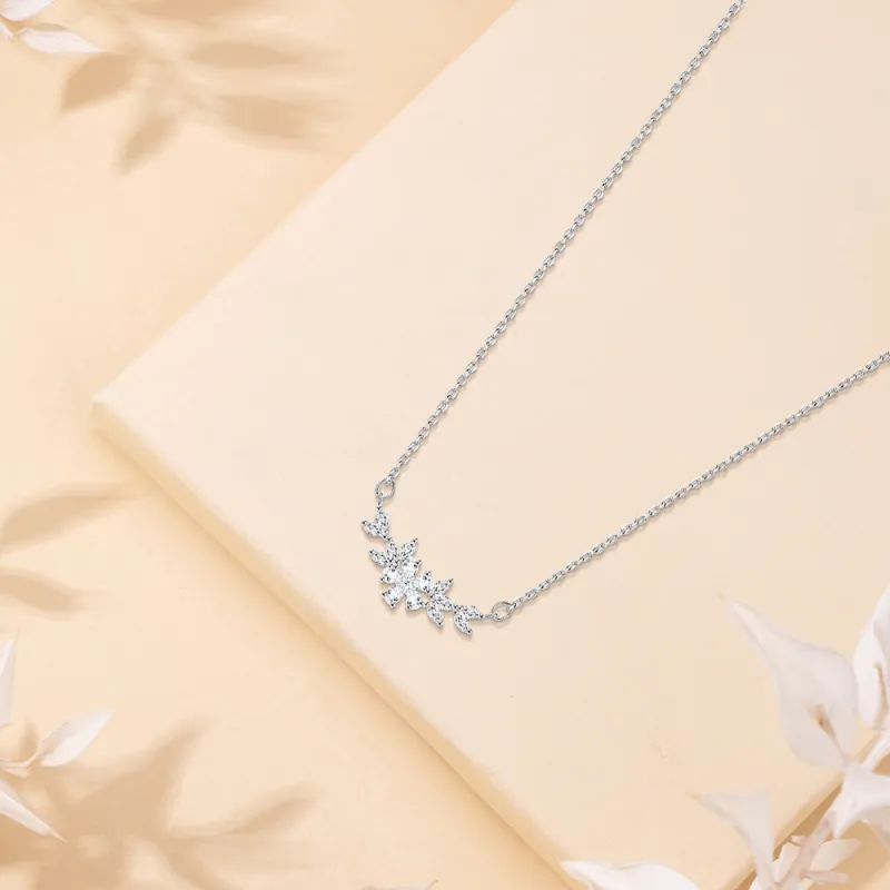QIANFANGDAHUANGYE White Gold Plated Necklaces Women's-4