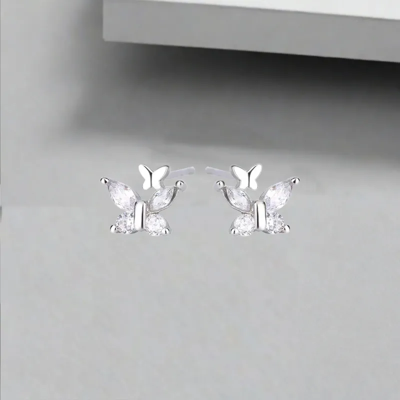 QIANFANGDAHUANGYE 925 Sterling Silver, Alloy Stud Earrings Women's-3