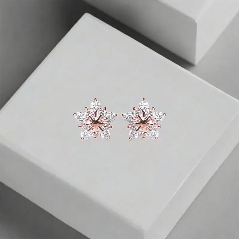 QIANFANGDAHUANGYE Zircon Stud Earrings Women's-4