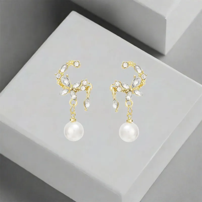 QIANFANGDAHUANGYE Zircon Earrings Women's-5