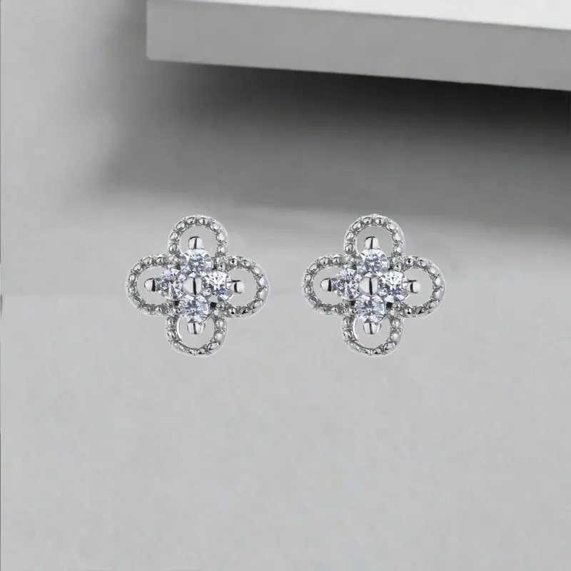 QIANFANGDAHUANGYE Zircon Stud Earrings Women's-4