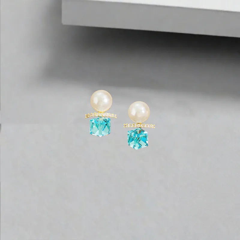 QIANFANGDAHUANGYE Zircon S925 Sterling Silver Stud Earrings Women's-4