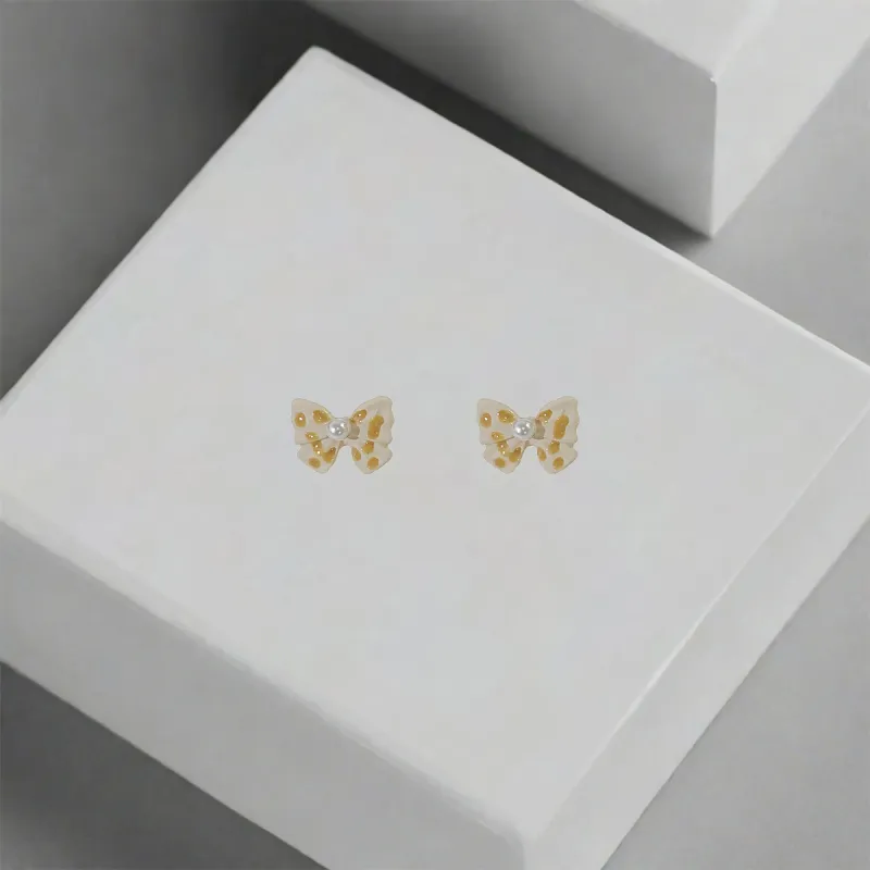 QIANFANGDAHUANGYE Resin, Pearl S925 Sterling Silver Stud Earrings Women's-3