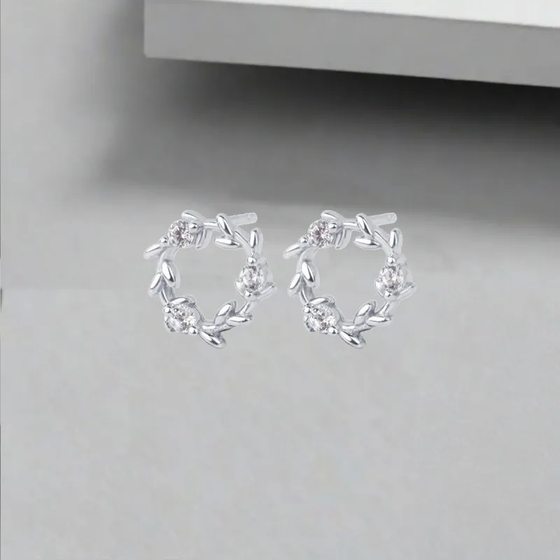 QIANFANGDAHUANGYE Zircon Stud Earrings Women's-5