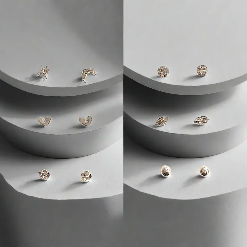 QIANFANGDAHUANGYE Alloy Stud Earrings Women's-3