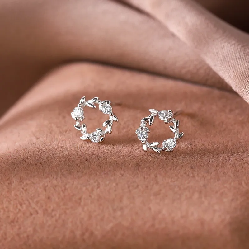 QIANFANGDAHUANGYE Zircon Stud Earrings Women's-2