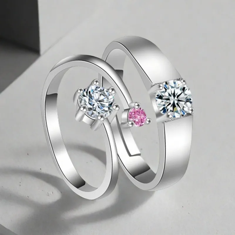 QIANFANGDAHUANGYE Zircon Rings Unisex-2
