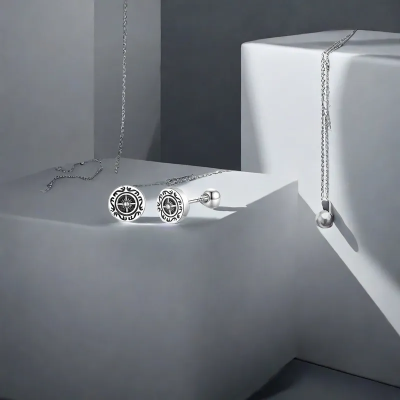 QIANFANGDAHUANGYE Alloy Stud Earrings Unisex-4