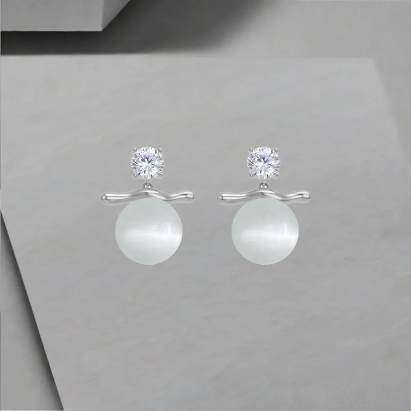 QIANFANGDAHUANGYE Zircon Stud Earrings Women's-2